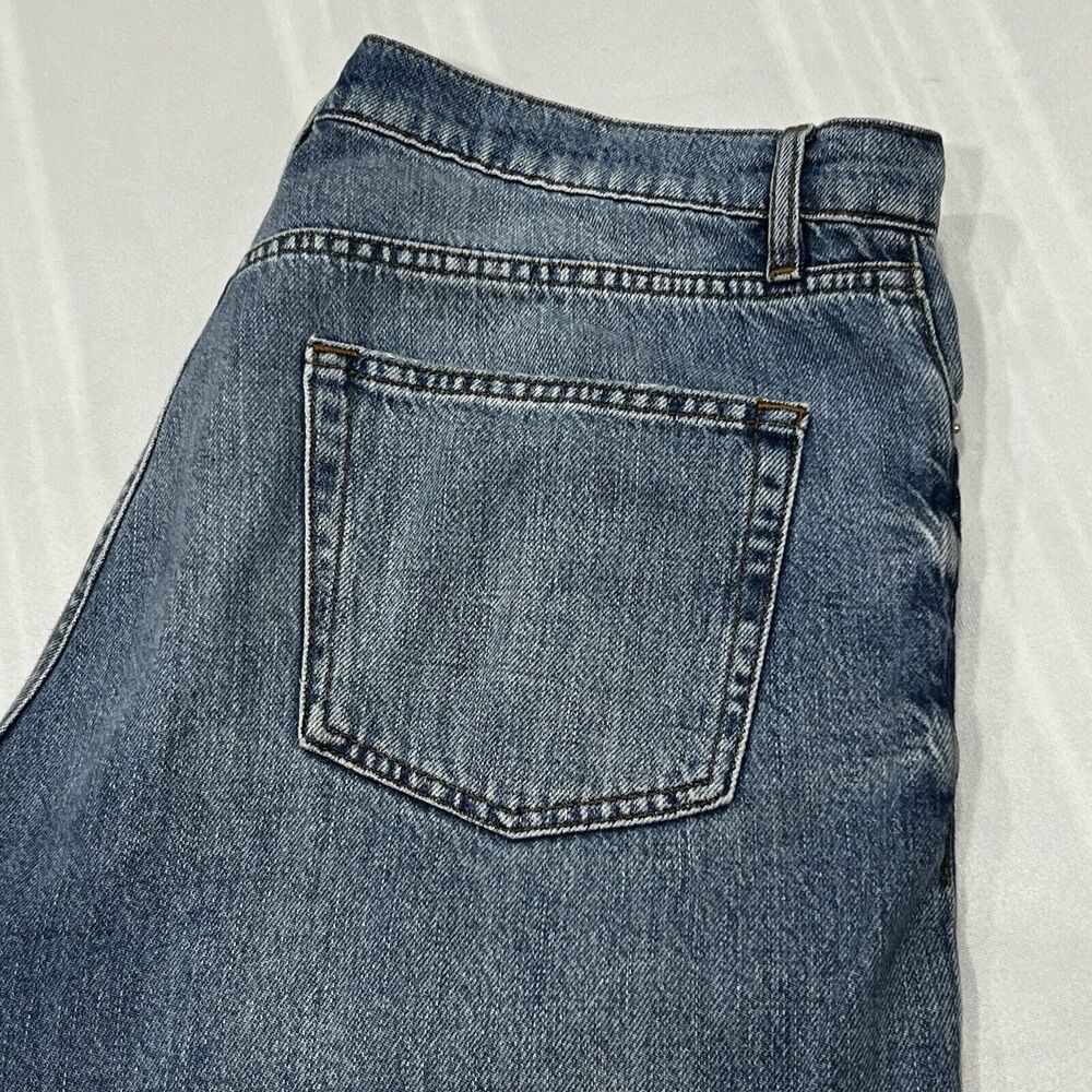 Frame Denim Jeans Blue Straight Medium‎ Wash Distressed Le Slouch Sz 31 (38X29)